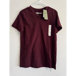 Goodfellow & Co Every‎ Wear V-Neck Tee Mens Small Burgundy Standard Fit